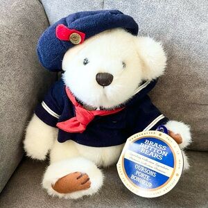 PICKFORD BEAR Vintage 1996 Plush TAYLOR BRASS BUTTON COLLECTION NAVY OUTFIT 9”
